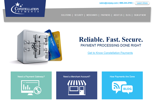 Constellation Payments homepage
