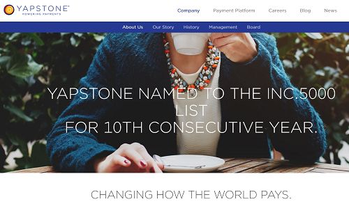 YapStone homepage