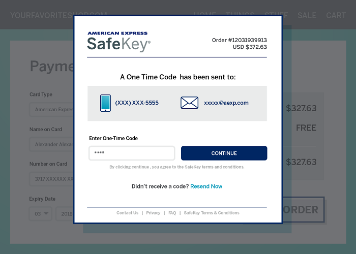 Amex SafeKey step 3