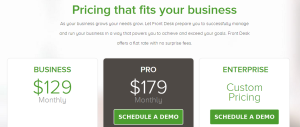 Front Desk pricing 
