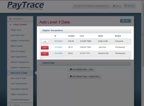 PayTrace level 3