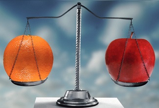 comparing apples and oranges on scales