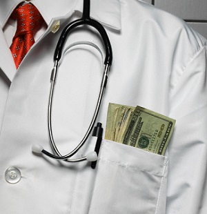 doctor with money