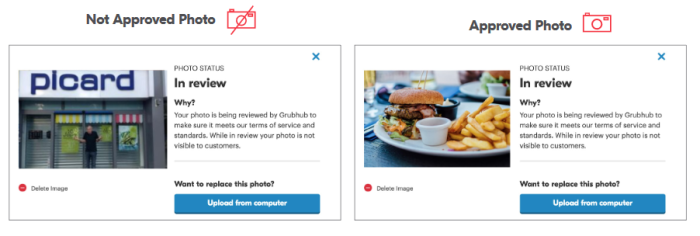 Grubhub photo approvals