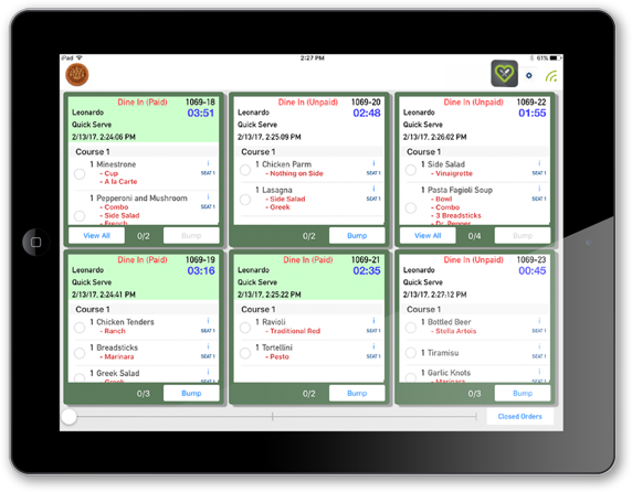 Lavu POS app kitchen display