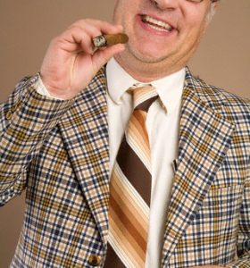 untrustworthy salesman with cigar