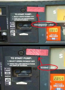 Tamper Stickers for Gas Stations