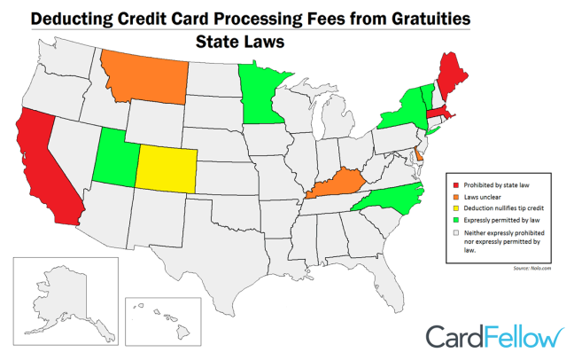 deducting processing fees map