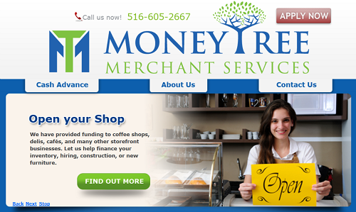Money Tree Merchant Services homepage