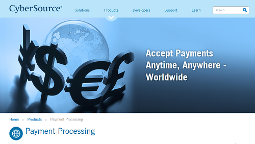 CyberSource homepage