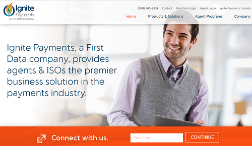 Ignite Payments homepage