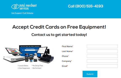 Total Merchant Services homepage