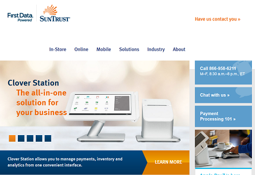 SunTrust merchant services homepage