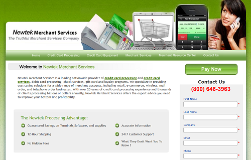 Newtek Merchant Solutions homepage