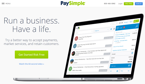 PaySimple homepage