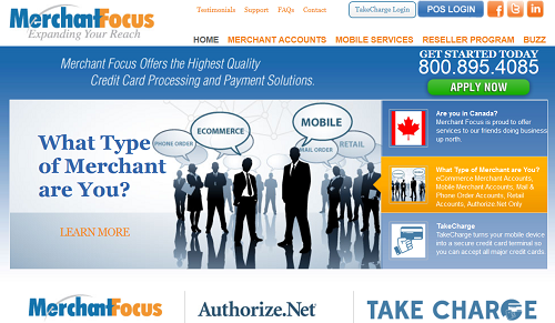 Merchant Focus homepage