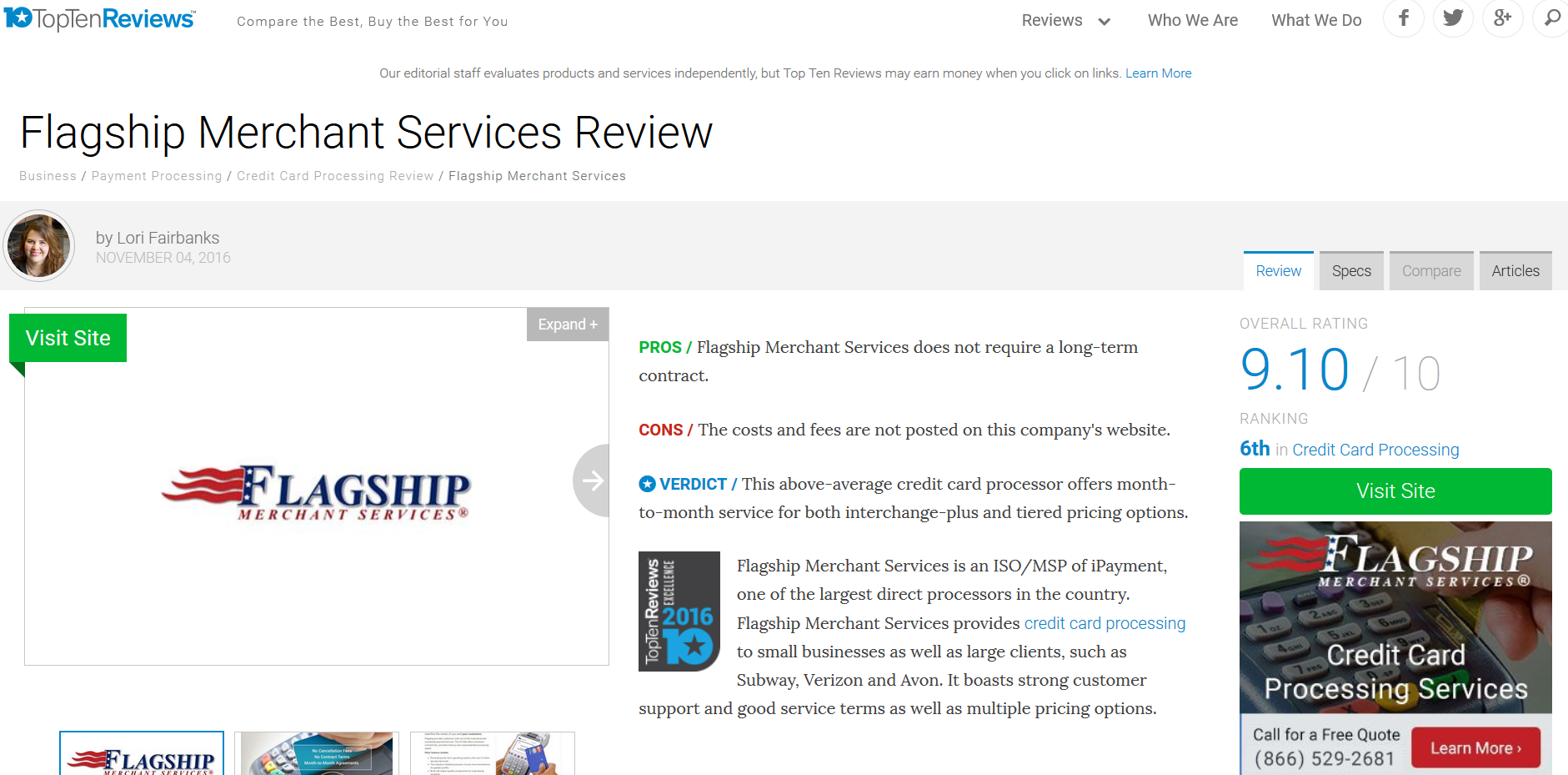 Flagship Merchant Services reviews