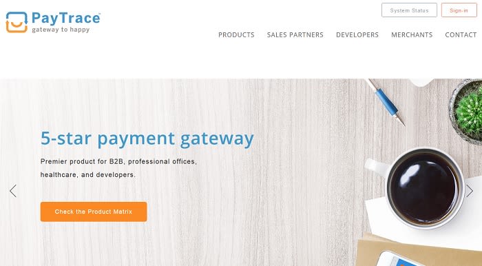 PayTrace homepage