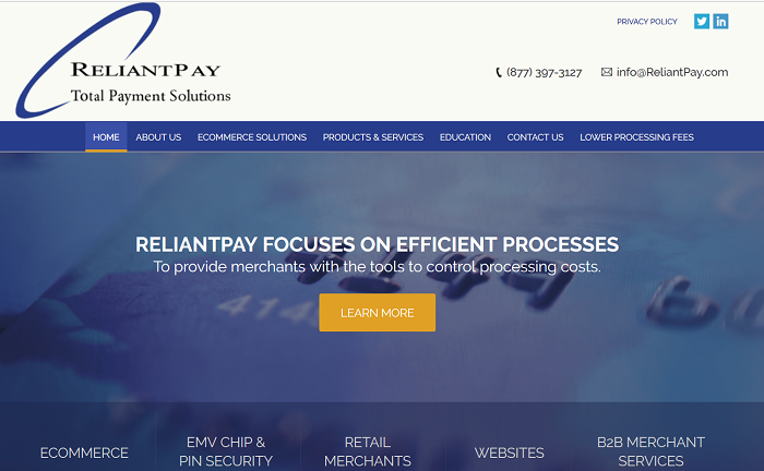 ReliantPay homepage