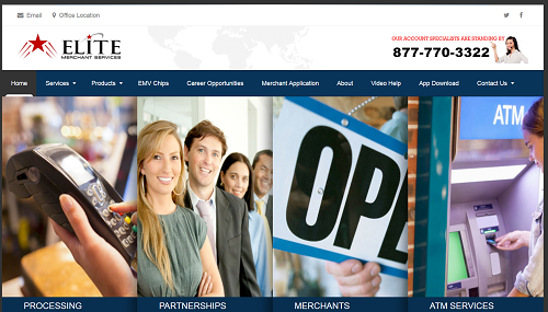Elite Merchant Services homepage